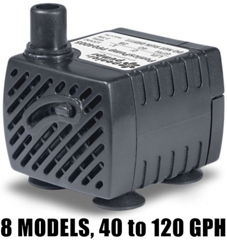 PonicsPump PP04005: Submersible Pump, 40 GPH, 120 Volts AC, 5 Foot Cord (Compare to Jebao PP300LV). Comes with 1 year limited warranty.