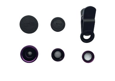Vinious® 3 in 1 Clip-on 180 Degree Fish Eye Lens   Wide Angle   Macro Lens for for iPhone SE, 6, 6S, 5, 5S, 5C, iPod Touch, Samsung Galaxy S3, S4 (Purple)