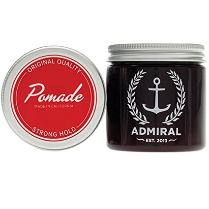 Admiral Classic Pomade (Strong Hold/Medium Shine) 4oz - Paraben Free - Professional Grade Formula for Straight, Thick or Curly Hair
