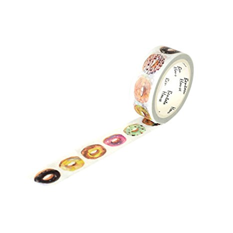C-Pioneer 2pcs Donuts Paper Sticky Adhesive Sticker Decorative Washi Tape