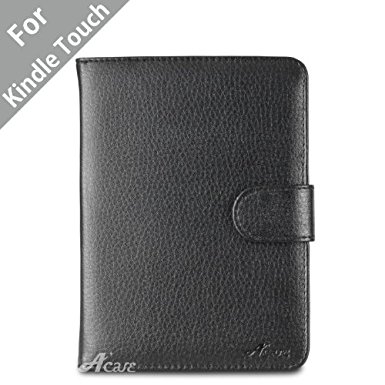 Acase(TM) Leather Case for Kindle PaperWhite and Kindle Touch Wi-Fi / 3G (Black)