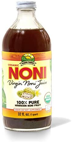 Virgin Noni Juice - 100% Pure Organic Hawaiian Noni Juice - 32oz Glass Bottle
