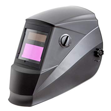 Antra AH6-260-0000 Solar Power Auto Darkening Welding Helmet with Wide Shade Range 4/5-9/9-13 with Grinding Feature Extra lens covers Good for TIG MIG MMA Plasma