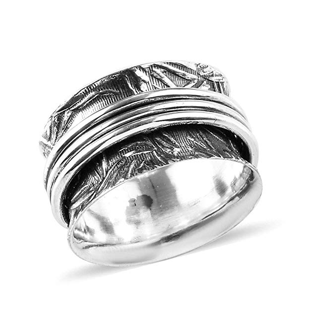 Spinner Ring 925 Sterling Silver Boho Handmade Jewelry for Women