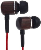 Symphonized MTRX Premium Genuine Wood In-ear Noise-isolating Headphones with Mic and Nylon Cable Red