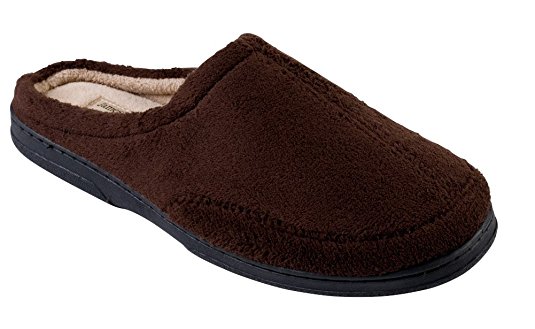 J. Fiallo Mens New Terry, Plush and Relaxing Slip-on Clog Slippers In 3 Cool Two Tone Colors