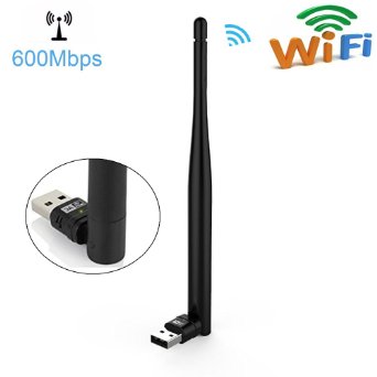 Urant AC600 USB Wifi Adapter 5dbi Antenna Wireless Range Extender Amplifier Signal Booster Dual Band Network Mini Router AP High Speed USB Dongle With WPS for Win10 Vista XP MAC OS Linux(433 150Mbps)