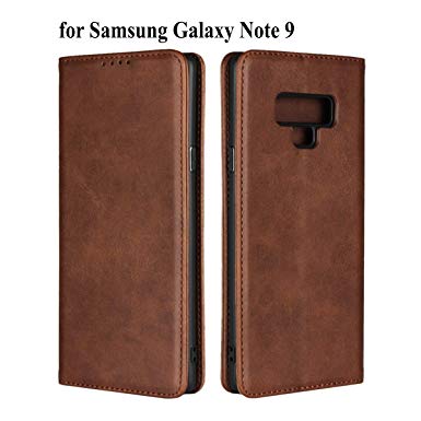 SailorTech Galaxy Note 9 Case, Samsung Note 9 Wallet Case [TPU Shockproof Interior Protective Case] [Card Slot] [Kickstand] [Magnetic Closure] Leather Flip Cover for Galaxy Note 9,(6.4") Dark Brown