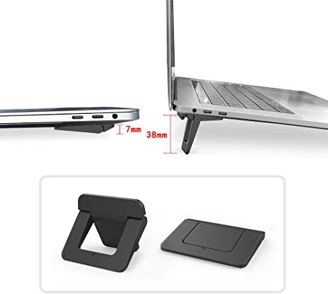 Computer Keyboard Stand Laptop Feet Laptop Stands, Cooling Ergonomic [2 Pack] Anti-Slip Durable ABS Lightweight Stable Ultra Compact & Portable for Ipad, Tablet, Notebook & MacBook (Black)