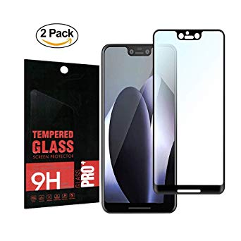 [2Pack] for Google Pixel 3 XL Tempered Glass Screen Protector,JeeBoo[Full Coverage][Bubble-Free][9H Hardness][Ultra-Clear] Tempered Glass Screen Protector for Google Pixel 3XL(Black)