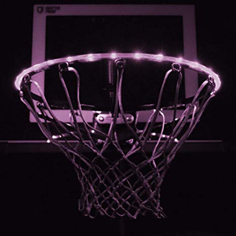 GlowCity LED Basketball Hoop Lights – Glow-in-The-Dark Rim Lights Full Size – Super-Bright to Play Longer Outdoors, Ideal for Kids, Adults, Parties and Training