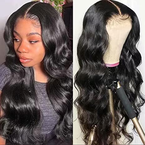 Maxine 13x6 Deep Part HD Transparent Wig Pre Plucked Body Wave Human Hair Wigs for Women Brazilian Lace Front Wigs with Adjustable Straps 18Inch