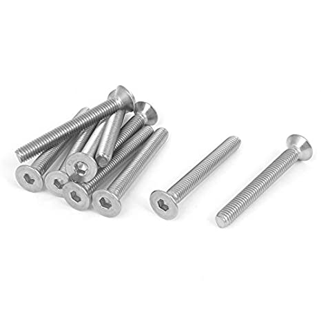 uxcell a15101300ux0186 M6 x 50mm Metric Hex Socket Countersunk Flat Head Screw Bolts Pack of 10