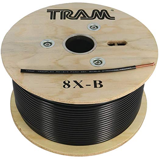 TRAM Tramflex Coaxial Cable, 500 Feet, Black