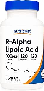 Nutricost R-Alpha Lipoic Acid 100mg, 120 Capsules - Veggie Capsules, Non-GMO, Gluten Free