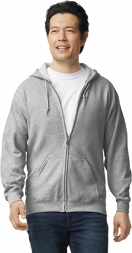 Gildan Mens Fleece Zip Hooded Sweatshirt