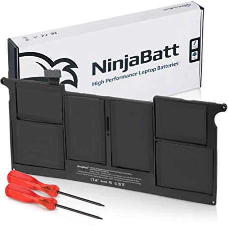 NinjaBatt Battery A1370 A1465 for Apple Macbook Air 11" A1406 A1495 (Mid 2011 2012 2013 Early 2014 2015) MJVM2LL/A MD711LL/B MD711LL/A MD223LL/A MC968LL/A MD711 - Higher Capacity [5100mAh/39Wh/7.9V]