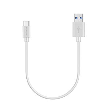 MaGeek (1ft) Short USB Type C to USB 3.0 Cable for Galaxy S8, S8 , MacBook, Nintendo Switch, Sony XZ, LG V20 G5 G6, HTC 10 and More(White)