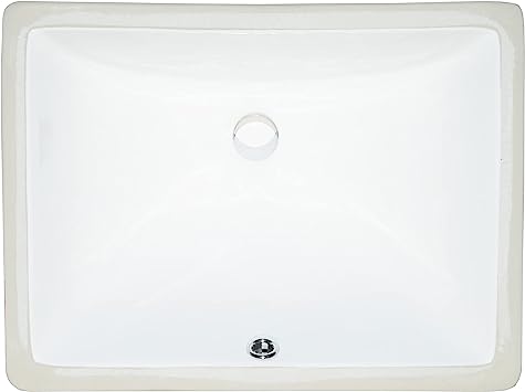 MSI 16 inch x 11 inch Rectangle Porcelain Ceramic Undermount Bathroom Vanity Vessel Sink, White