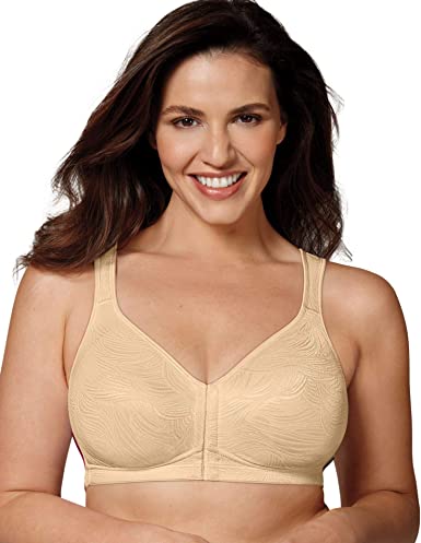 Playtex Women's 18 Hour Front Close Wirefree Back Support Posture Full Coverage Bra USE525