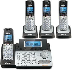 Bundle of VTech DS6151-2   (2) VTech DS6101 Cordless Handsets 2-Line Cordless Phone System for Home or Small Business with Digital Answering System