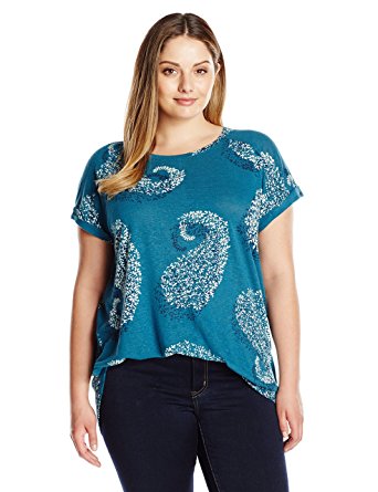 Lucky Brand Women's Plus-Size Exploded Paisley Top