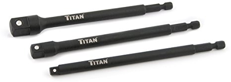 Titan Tools 12086 3-Piece 6" Socket Adapter Set (1/4", 3/8" and 1/2")