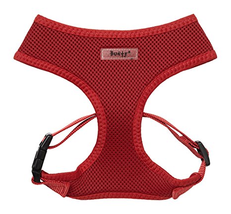 Bunty Adjustable Soft Fabric Dog/Puppy Harness Lead - Red - Small