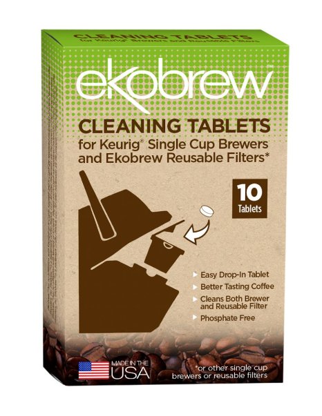 Ekobrew Cleaning Tablets for Keurig Single Cup Brewers and Ekobrew Reusable Filters