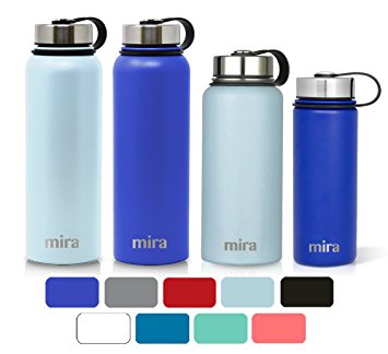 MIRA 40 oz, 32 oz, 22 oz or 18 oz Stainless Steel Vacuum Insulated Wide Mouth Water Bottle | Thermos Keeps Cold for 24 hours, Hot for 12 hours