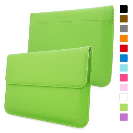 Snugg Macbook Air & Pro 13 Inch Case - Leather Sleeve Case with Lifetime Guarantee (Green) for Apple Macbook Air 13 and Macbook Pro 13 with Retina