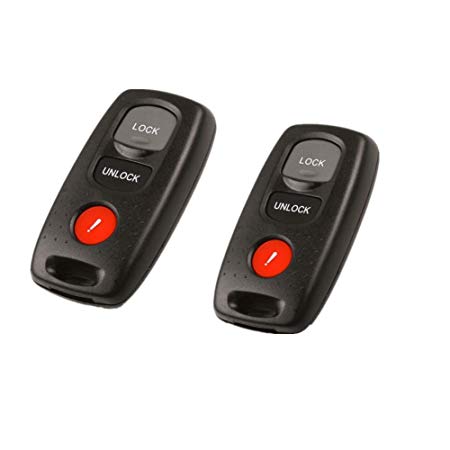 A Pair New Keyless Entry Fob Shell 3 Buttons Remote Key Fob Case Replacement fit for Mazda NO Chips