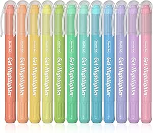 Shuttle Art Bible Highlighters and Pens No Bleed, 12 Pastel Colors Gel Highlighters No Bleed Through, Bible Journaling Supplies, Great for Journaling Highlighting and Studying