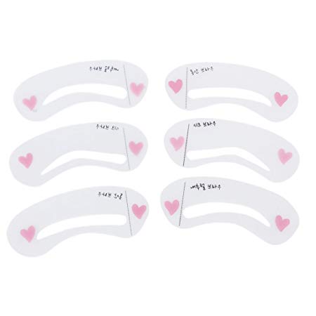 SODIAL(R)6Pcs Eyebrow Stencil Grooming/Shaping Template Makeup Tool