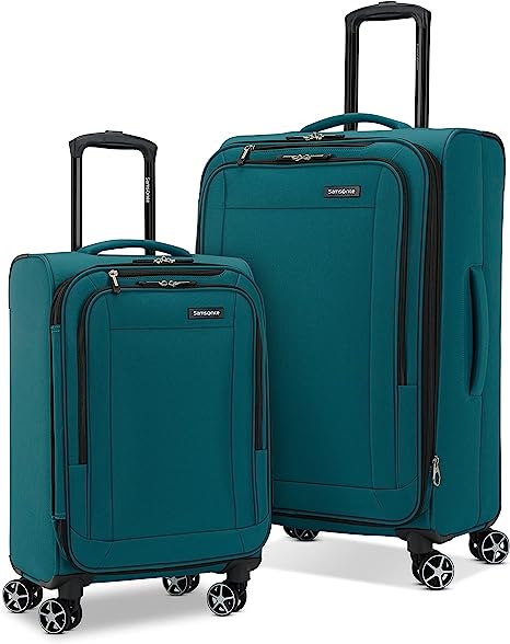 Samsonite Saire LTE Softside Expandable Luggage with Spinners | Pine Green | 2PC SET (Carry-on/Medium)