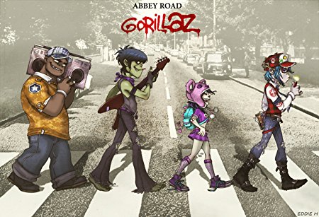 Gorillaz Music Band Group Fabric Cloth Rolled Wall Poster Print -- Size: (36" x 24" / 20" x 13")