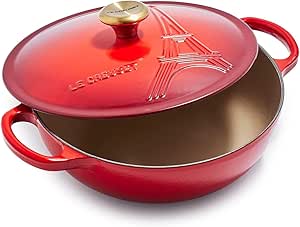 Le Creuset Eiffel Tower Collection Enameled Cast Iron Signature Cocotte with Lid, 2.5 qt., Cerise