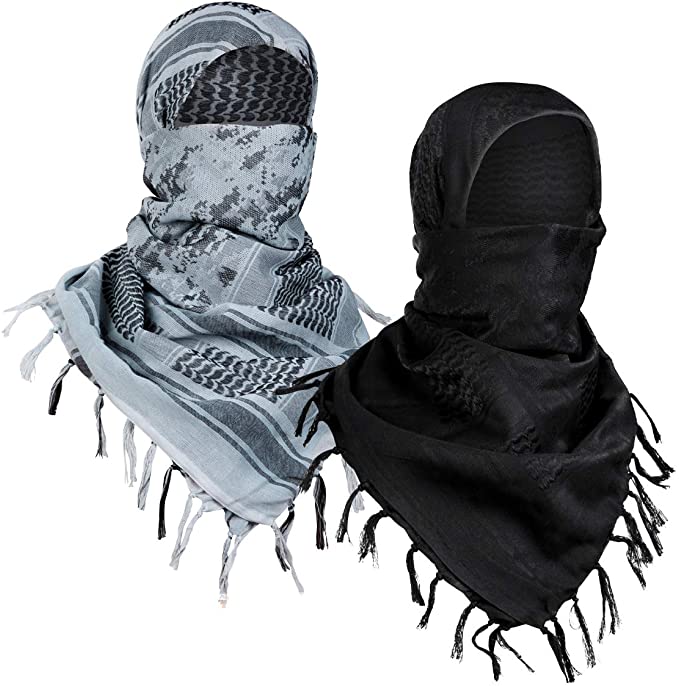 FREE SOLDIER Scarf Military Shemagh Tactical Desert Keffiyeh Head Neck Scarf Arab Wrap with Tassel 43x43 inches