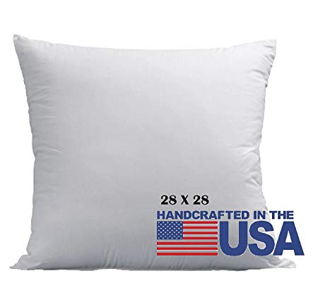 Deluxe Home Euro Pillows 28x28 Square Pillow Insert for Decorative Bed Pillow Sham - Hypoallergenic, Down Alternative Fill - Crafted in the USA by Basics (1 Pack)