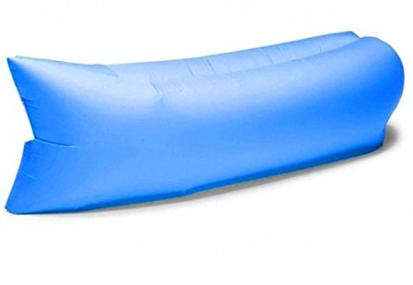 Blue Original Chill Sack - Air Sofa - Inflatable Portable Design - Ultimate Outdoor Lounger - All Natural Inflation - Beach Chair - Camping Bed - Festival Hangout