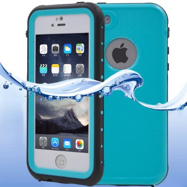 iPhone SE Waterproof Case Goldworld iPhone 5S Case iPhone 5 Case Swimming Working iPhone SE Case 5S/5 Underproof Case Dustproof Shockproof Snowproof Case for iPhone SE/5/5S (Aqua Blue)
