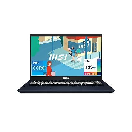 MSI Modern 15, Intel 13th Gen. i5-1335U, 40CM FHD 60Hz Laptop (8GB/512GB NVMe SSD/Windows 11 Home/Iris Xe Graphics/Star Blue/1.7Kg), B13M-291IN