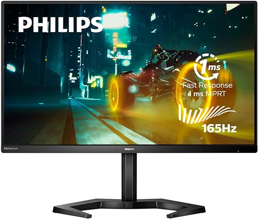 PHILIPS Momentum 24M1N3200VL 24" Gaming Monitor, Full HD @ 165 Hz, 1 ms Response Time, AMD FreeSync Premium, 4-Year Advance Replacement, Black, Xbox PS5 Switch