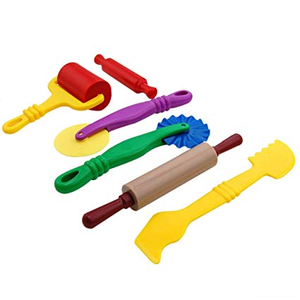MAGIKON Colorful Dough Tools Kit for Children ,6 pieces , Multi-functional , Fit for little hands