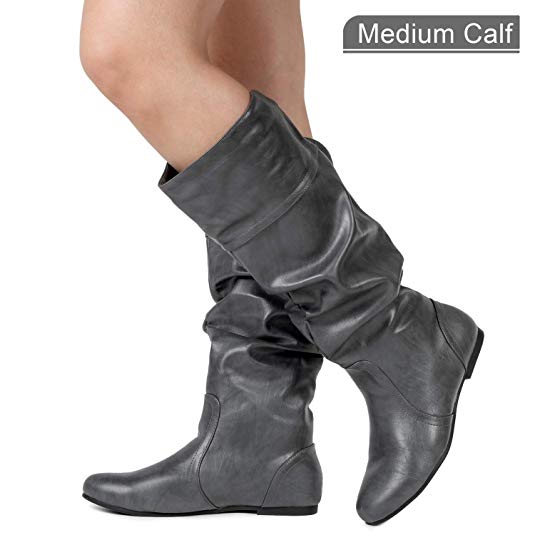 RF ROOM OF FASHION Women's Slouchy Knee High Hidden Pocket Boots