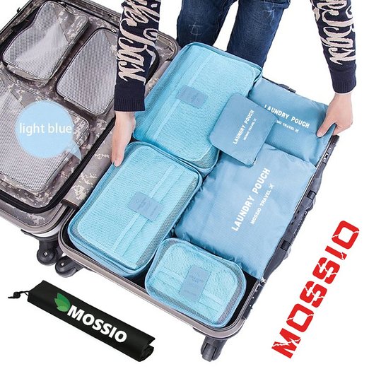 Mossio 7 Sets Packing Cubes for Travel - Bonus Shoe Bag Included - Lightweight & Durable Packing Bags - Great for Carry-on Luggage Accesories
