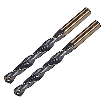 uxcell Straight Shank Twist Drill Bits 12mm High Speed Steel 4341 with 12mm Shank 2 Pcs for Stainless Steel Alloy Metal Plastic Wood