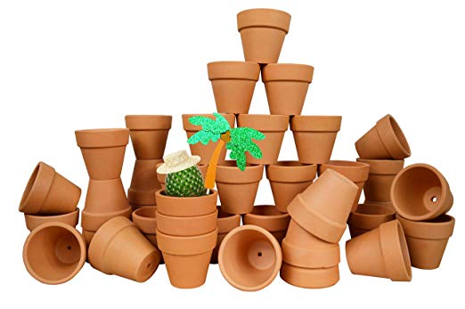 My Urban Crafts 40 Pcs - 2.1 Inch Mini Clay Pots Small Terracotta Pots Ceramic Pottery Planter Terra Cotta Flower Pot Succulent Nursery Pots Great for Windowsill, Cactus Plant, Crafts, Wedding Favors