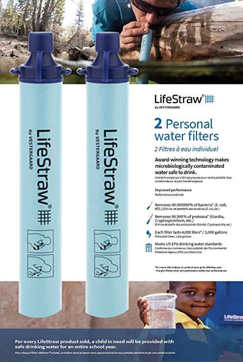 LifeStraw Personal Water Filter for Hiking, Camping, Travel, and Emergency Preparedness