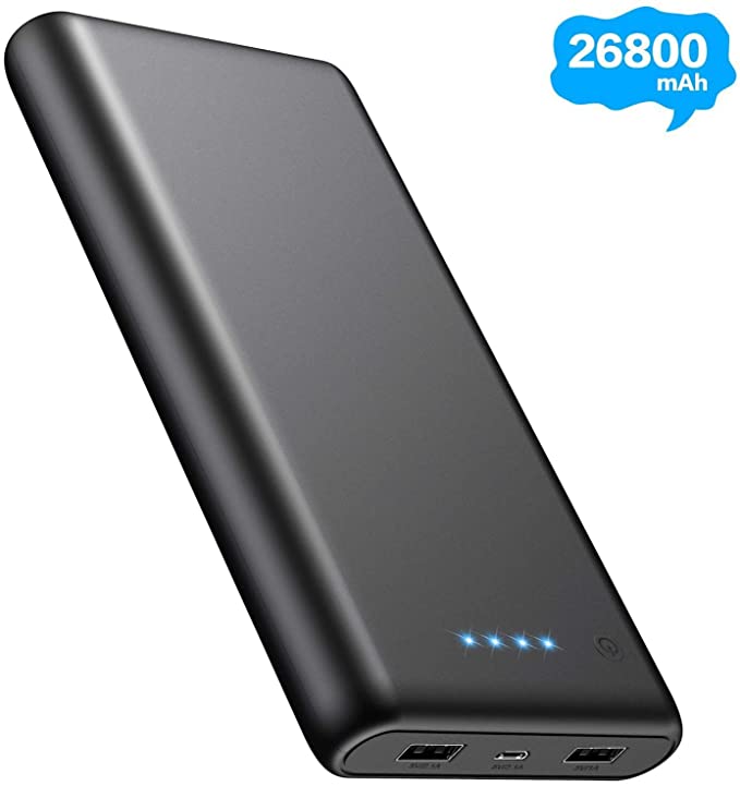 Portable Charger Power Bank 26800mAh Upgraded Ultra-High Capacity External Battery Packs with 4 LED Indicator 2 Output Ports Battery Backup Cell Phone Charger for USB-powered Smartphone Android Device